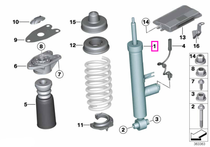 Amortizor suspensie, punte spate, VDC - BMW Seria 4 F32 LCI