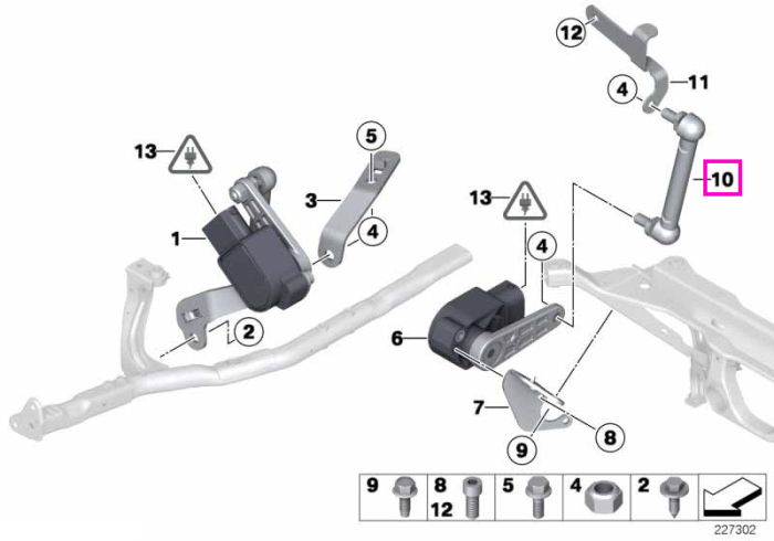 Bieleta reglare verticala far - BMW Seria 3 E46, Mini Countryman R60, Paceman R61