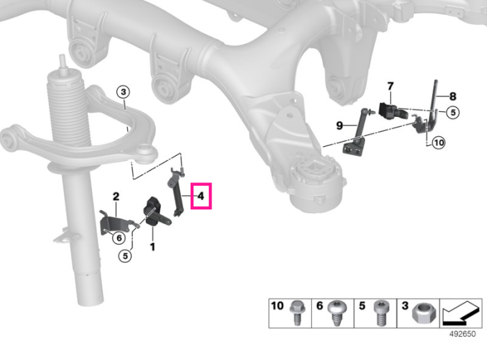 Tija control fata, stanga - BMW X5 G05 G19 F95 M, X6 G06 F96 M, X7 G07, XM G09