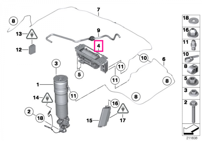 Compresor aer suspensie BMW Seria 5 F07 F11; Seria 7 F01 F02 F04 