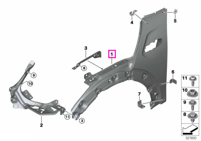 Aripa fata stanga - Mini F55, F56, Cabrio F57