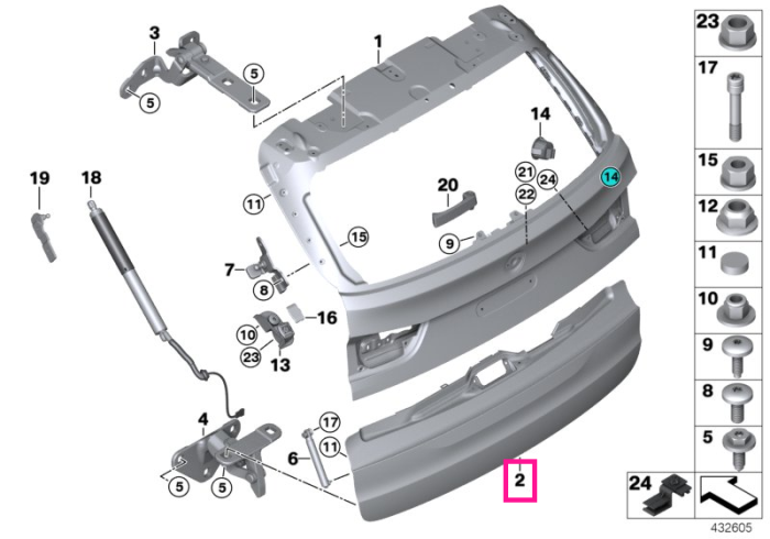 Capota inferioara portbagaj - BMW X5 F15 F85 M