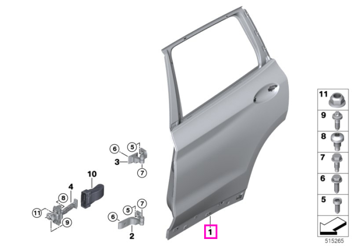 Usa spate dreapta - BMW iX3 G08 BEV, X3 G01 G08 M F97