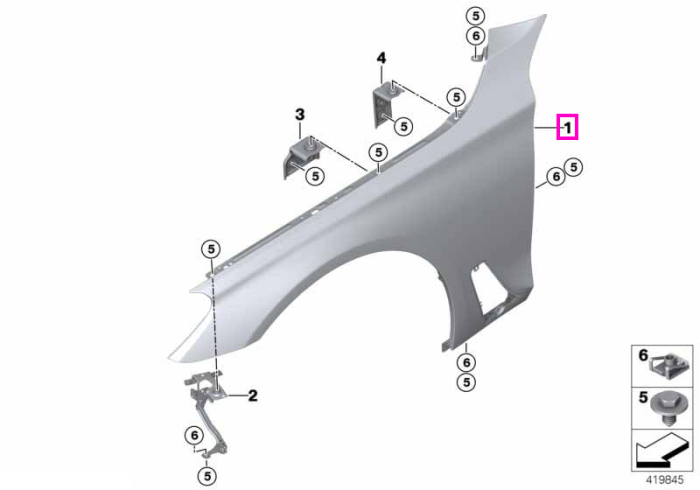  Aripa aluminiu, fata, stanga (PHEV) - BMW Seria 7 G11 G12 - tip motor B58X