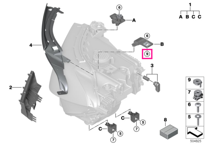 Element compensare caroserie - BMW Seria 8 G14 G15 G16 F91 F92 F93 M8