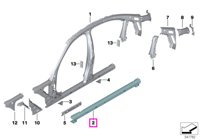 Ranforsare prag stanga - BMW Seria 3 G20 G21 G80 G81 M3