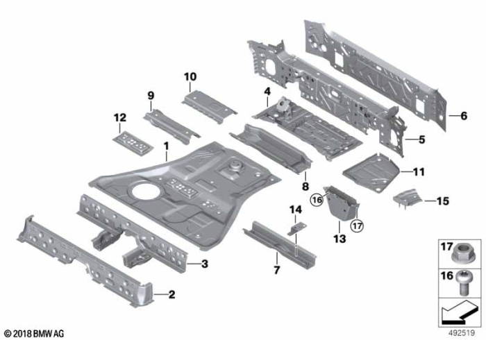 Panou podea portbagaj, stanga - BMW X5 G05 G18 F95 M, X6 G06 F96 M