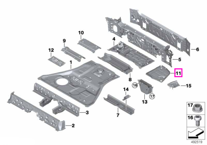  Panou podea portbagaj, dreapta - BMW X5 G05 G18 F95 M, X6 G06 F96 M	