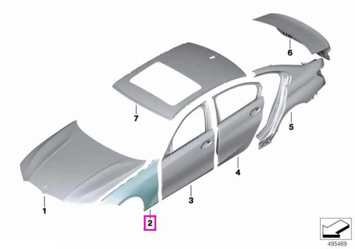 Aripa fata dreapta - BMW Seria 3 G80 G81 M3 - tip motor S58