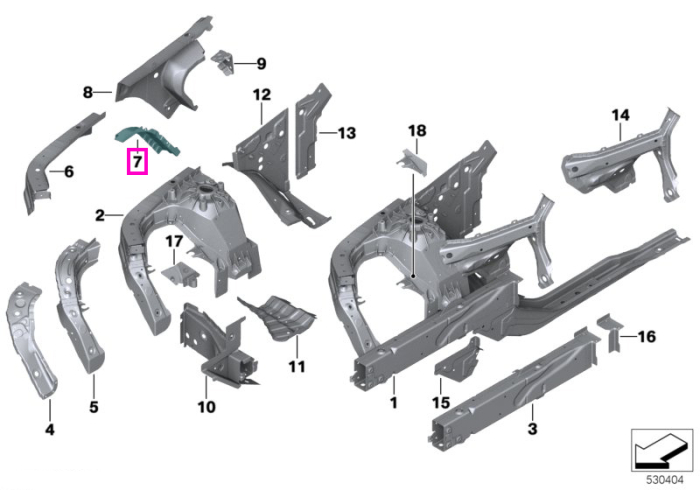 Element consolidare consola sustinere motor, dreapta - BMW iX3 G08, X3 G01 G08 G45 G48 F97 M, X4 G02 F98 M