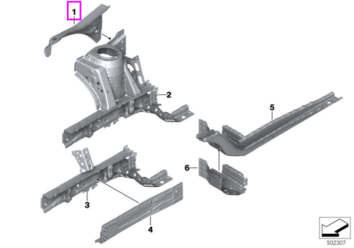 Contraaripa, stanga fata - BMW Seria 1 F40, Seria 2 F44
