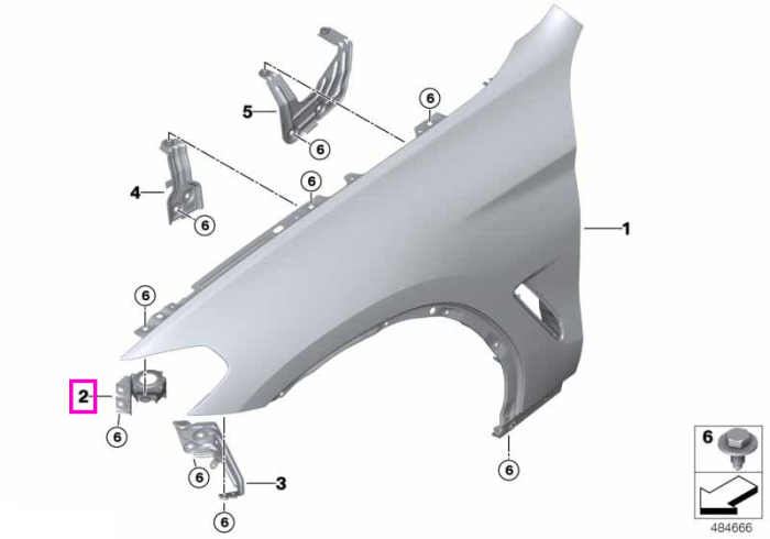 Consola aripa fata dreapta nr.1 - BMW X3 G01 G08 M F97, X4 G02 M F98, iX3 G08
