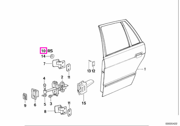 Kit reparatie balama portiera - BMW Seria 3 E30, Seria 5 E34, Seria 7 E32