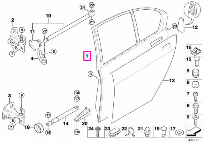 Usa spate dreapta - BMW Seria 7 E65