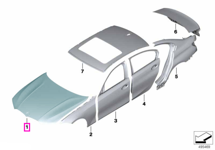 Capota motor, aluminiu - BMW Seria 3 G80 G81 M3, Seria 4 G82 G83 M4