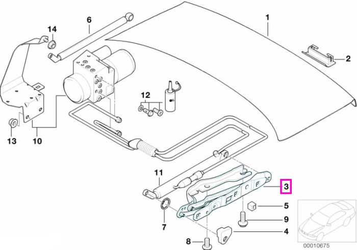  Balama capota portbagaj, dreapta - BMW Seria 7 E38
