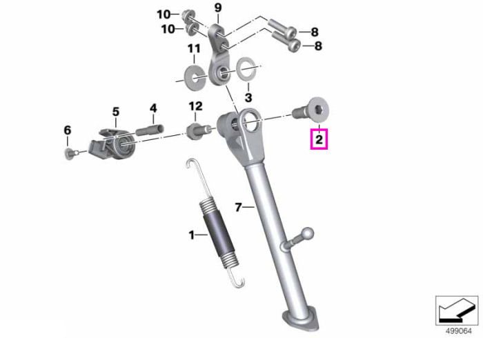 Surub pivot cric lateral - BMW Motorrad K02 (G 310 GS), K03 (G 310 R) - tip motor A82