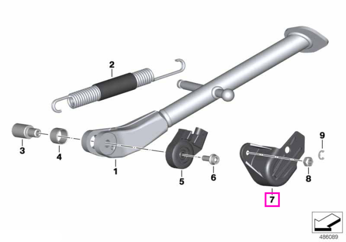 Capac protectie comutator cric lateral - BMW Motorrad K02 (G 310 GS) - tip motor A82