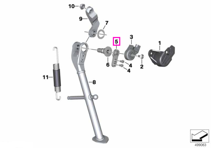 Adaptor stand lateral - BMW Motorrad K02 (G 310 GS) - tip motor A82