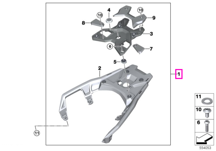 Suport bagaje - BMW Motorrad K08 (C 400 GT), K09 (C 400 X) - tip motor A85
