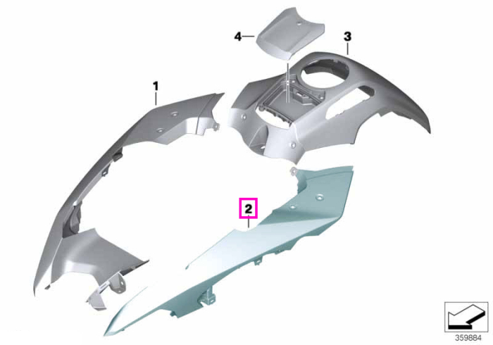 Aparatoare roata fata, sus, stanga, nevopsita - BMW Motorrad K51 (R 1200 GS Adv., R 1250 GS Adv.) - tip motor A74