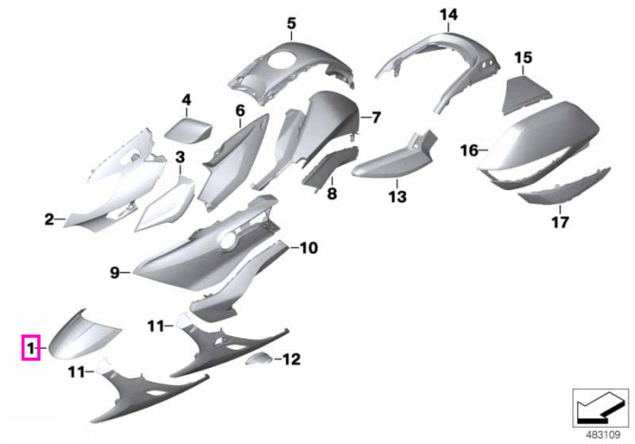 Aparatoare roata fata, BlackStorm metallic - BMW Motorrad K48 (K 1600 GT, K 1600 GTL), K61 (K 1600 Bagger)