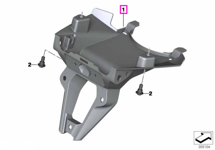 Suport placuta inmatriculare - BMW Motorrad K50 (R 1200 GS, R 1250 GS), K51 (R 1200 GS Adv., R 1250 GS Adv.) - tip motor A74