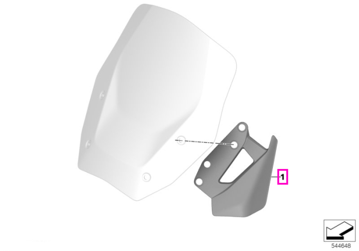 Deflector aer stanga, parbriz - BMW Motorrad KA1 (R 1300 GS), KA2 (R 1300 GS Adventure) - tip motor A75