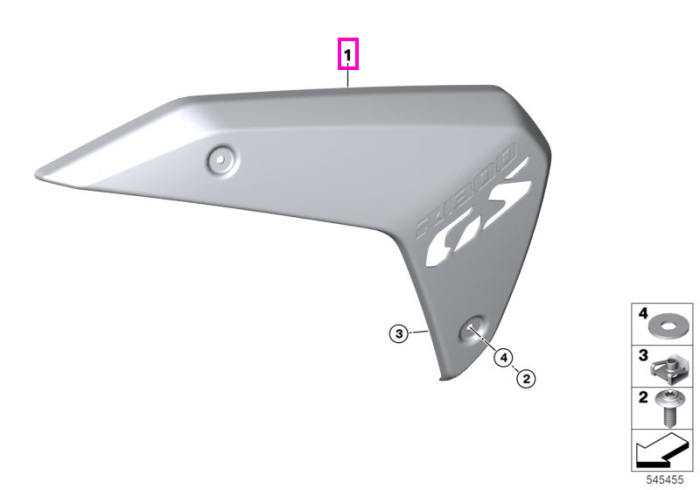 Carenaj radiator stanga, aluminiu - BMW Motorrad KA1 (R 1300 GS) - tip motor A75