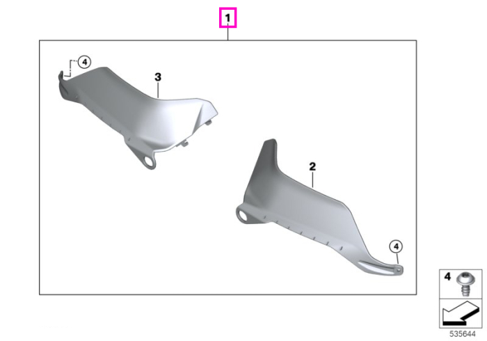 Set extensii handguard (protectii), Basalt Grey - BMW Motorrad KA1 (R 1300 GS) - tip motor A75