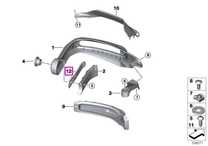 Intaritura aparatoare mana dreapta - BMW Motorrad KA2 (R 1300 GS Adventure) - tip motor A75