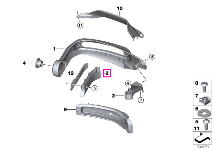 Capac protectie maini stanga - BMW Motorrad KA2 (R 1300 GS Adventure) - tip motor A75