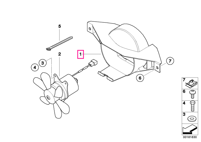 Suport / Carcasa ventilator - BMW Motorrad K26 (R 900 RT, R 1200 RT)