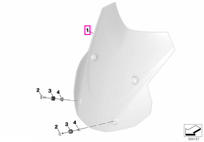 Parbriz inalt, confort - BMW Motorrad K69 (S 1000 XR) - tip motor A67