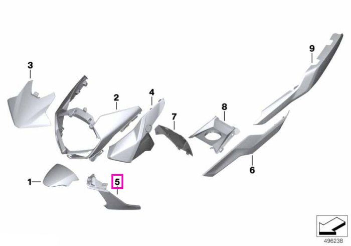 Carenaj lateral, frontal dreapta, nevopsit - BMW Motorrad K08 (C 400 GT)