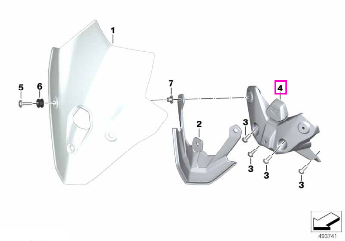 Consolă/Suport parbriz - BMW Motorrad K83 (F 900 R) - tip motor A24