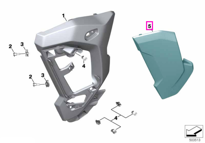Carcasa laterala radiator, stanga - BMW Motorrad K69 (S 1000 XR)