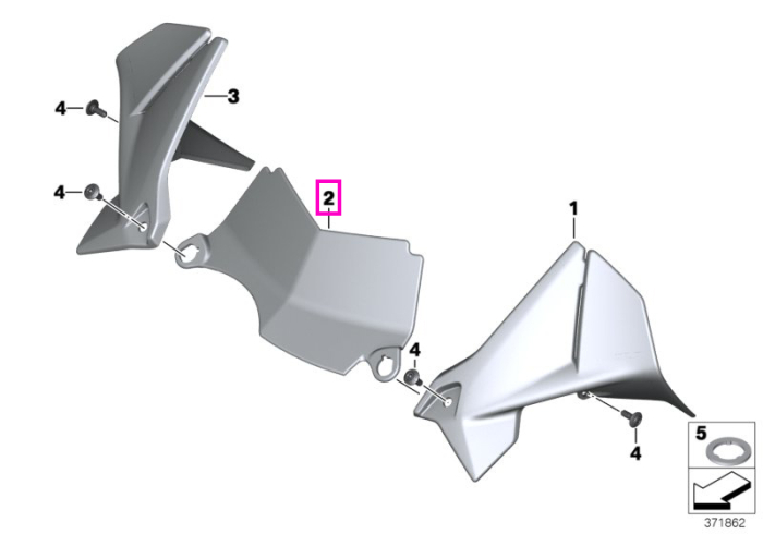 Carenaj central cockpit - BMW Motorrad K50 (R 1200 GS), K51 (R 1200 GS Adv.) - tip motor A74