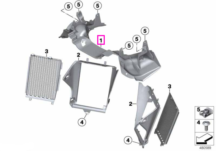 Carenaj furca cu canal aer - BMW Motorrad K51 (R 1250 GS Adv.) - tip motor A74
