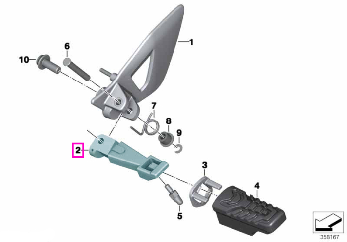 Suport articulat picior stanga - BMW Motorrad 259, 259R, K26, K48, K52, K589, R22