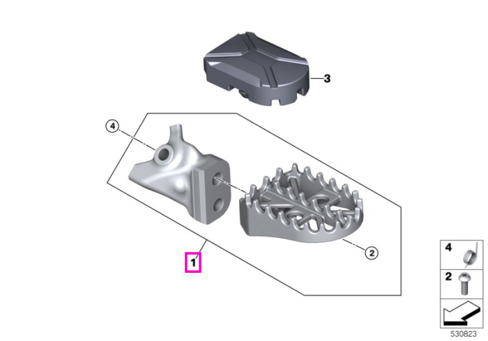 Suport picior conducator stanga, Enduro Pro - BMW Motorrad KA1 (R 1300 GS) - tip motor A75