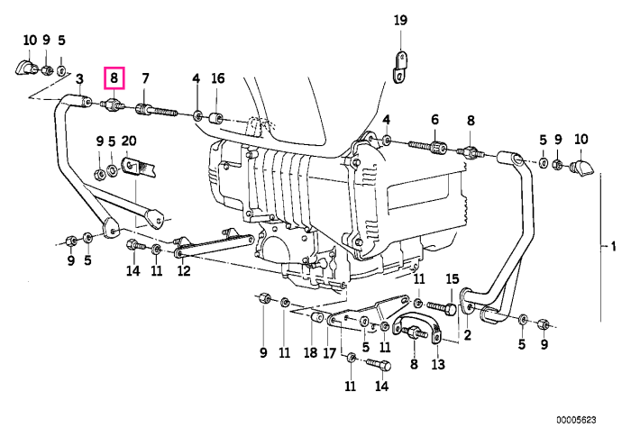 Tampon cauciuc, fixare carenaj - BMW Motorrad K569 (K 75, K 75 C, K 75 S, K 75 RT), K589 (K 100, K 1, K 1100)