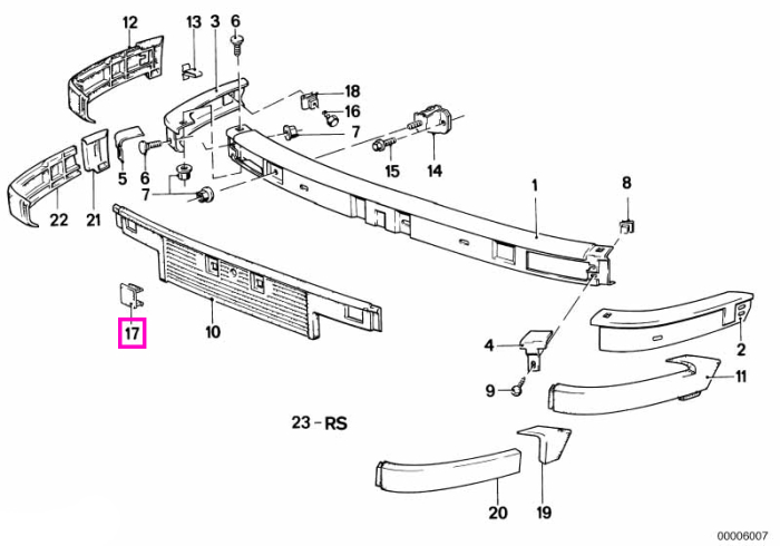Capac orificiu fixare bara fata - BMW Seria 3 E30