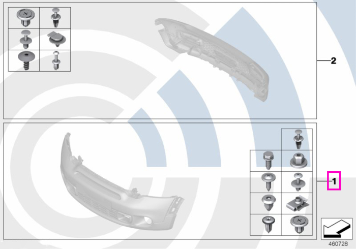 Set elemente montaj bara protectie fata, Kit Value Parts - Mini Cabrio R57, Clubman R55, Coupé R58, Roadster R59, R56