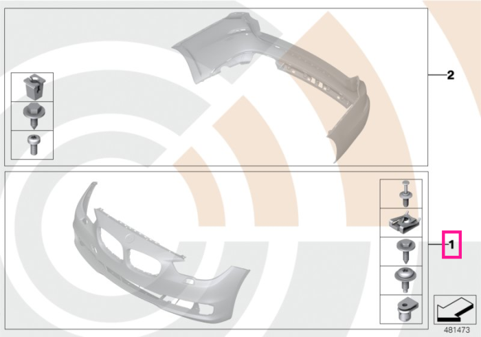 Set elemente montaj bara protectie fata, Kit Value Parts - BMW Seria 5 F07