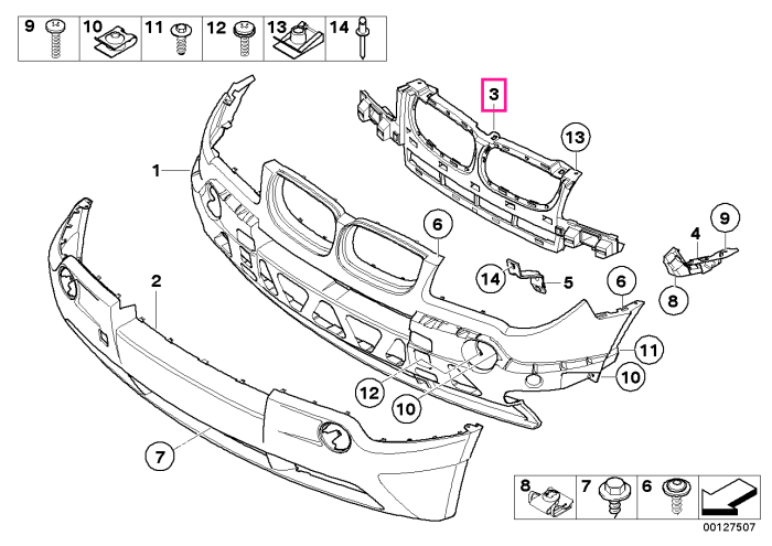 Insertie bara fata centru - BMW
