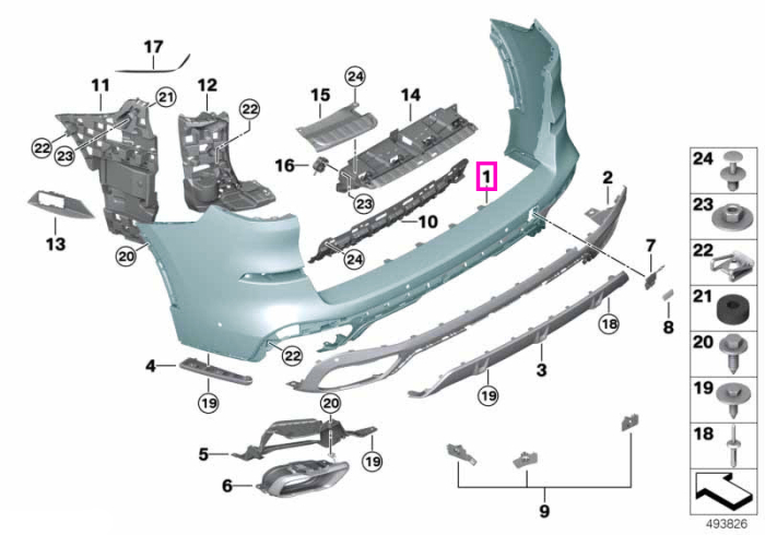Bara protectie spate, primerizata, M - BMW X5 G05