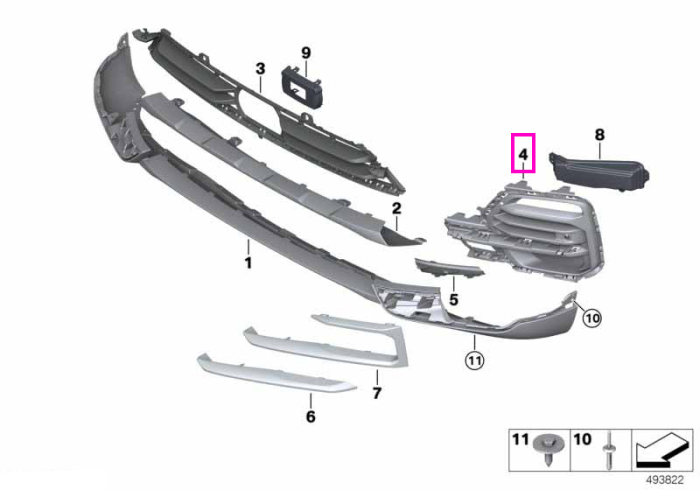 Grila laterala inchisa, bara fata, stanga, X-Line - BMW X5 G05