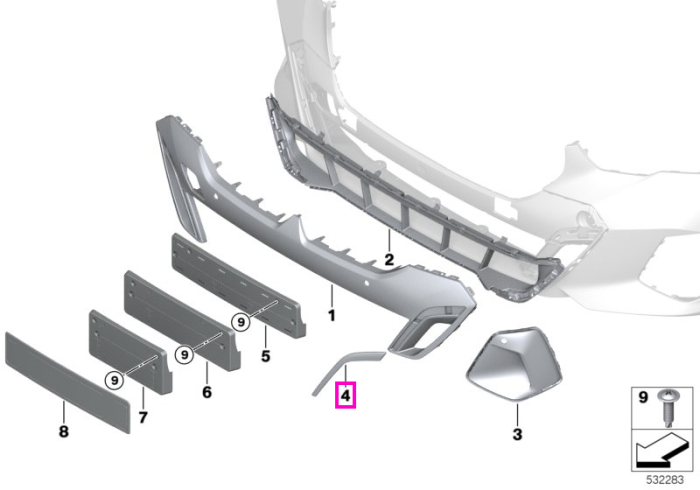 Ornament M bara fata stanga - BMW Seria 5 G60 G61