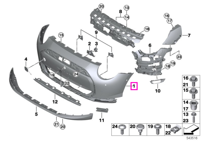 Bara protectie fata - Mini Cooper J01 - tip motor HC0